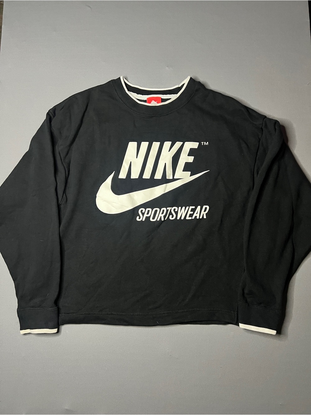 Nike Black Crewneck Sweatshirt with White Sportswear Logo